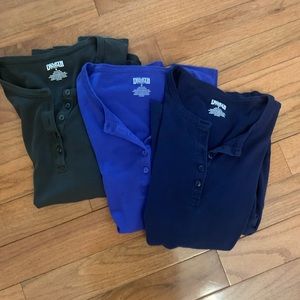 Bundle of 3 Duluth Trading Company Longtail Tshirt Henley